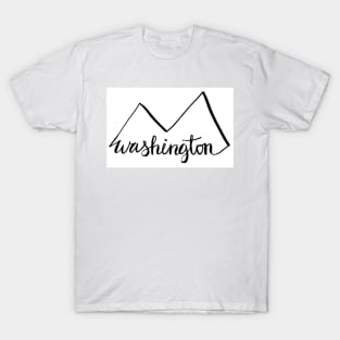 Washington State and Mountains Outline Logo T-Shirt